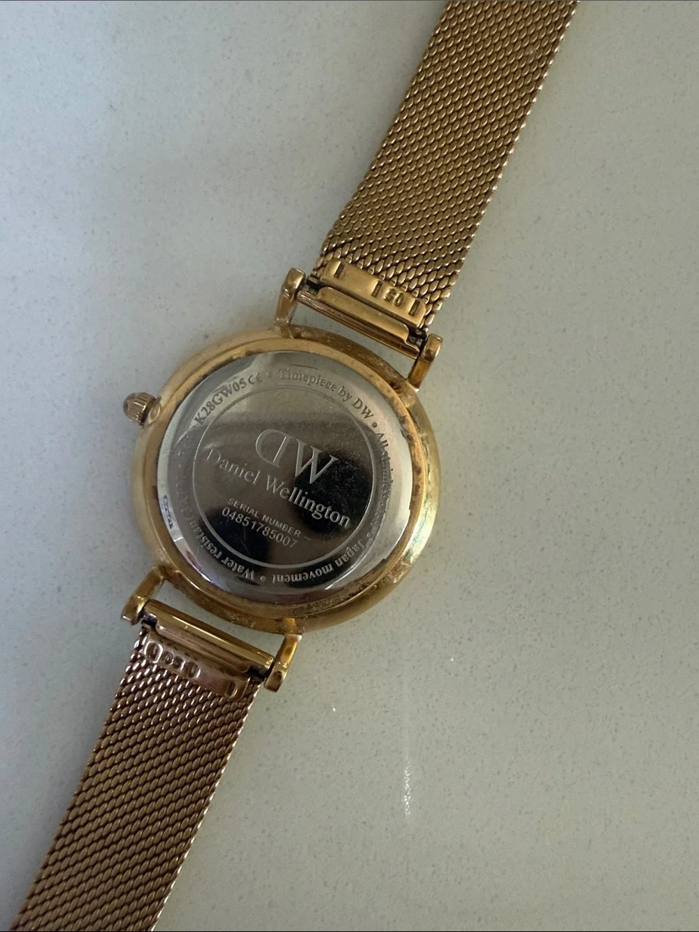 Daniel Wellington White Dial Gold Mesh Watch